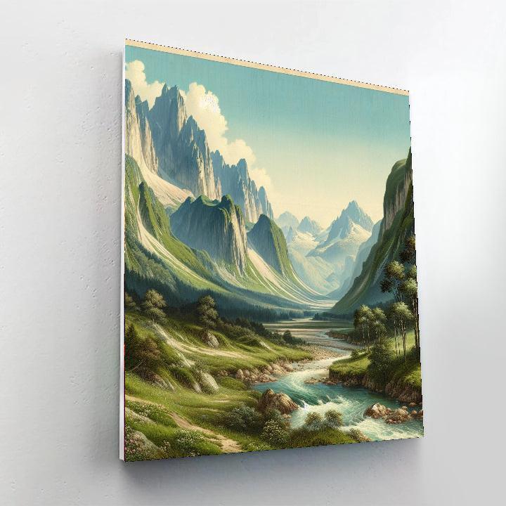 Timeless Mountain Landscape Painting Number Kit