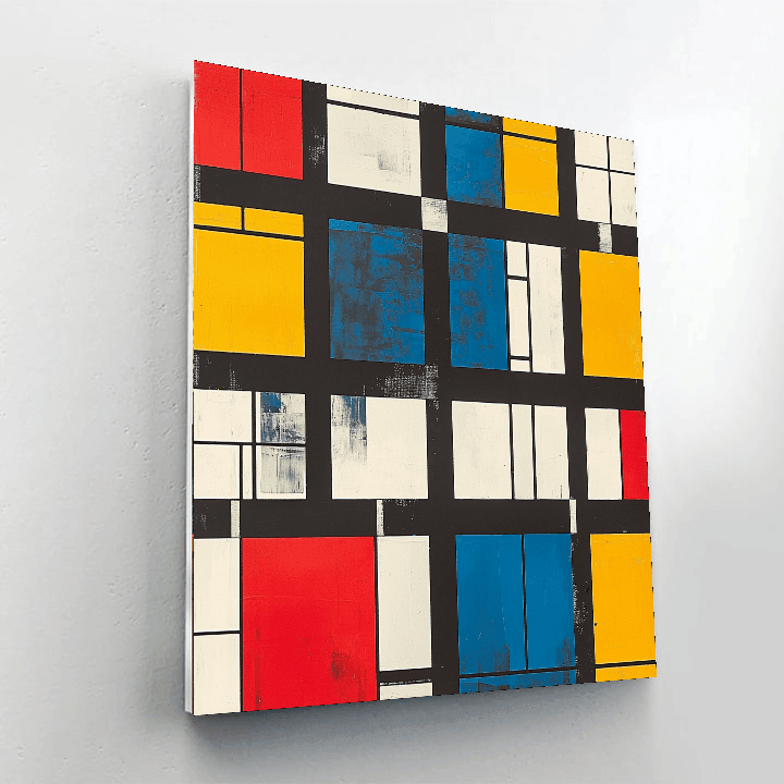 Piet Mondrian Inspired Mondrian's Urban Echoes  Paint By Numbers Kits