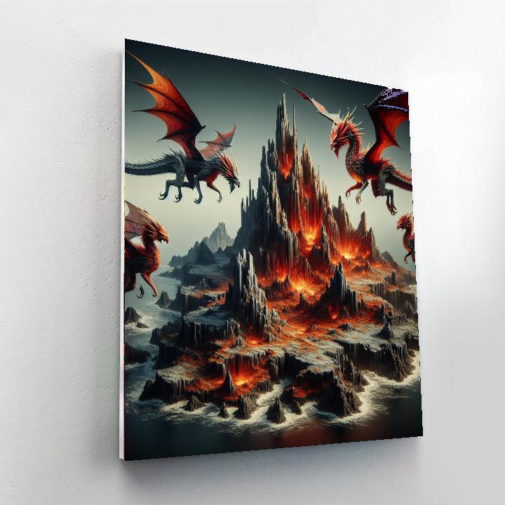 Fantasy Dragon Island DIY Paint By Numbers
