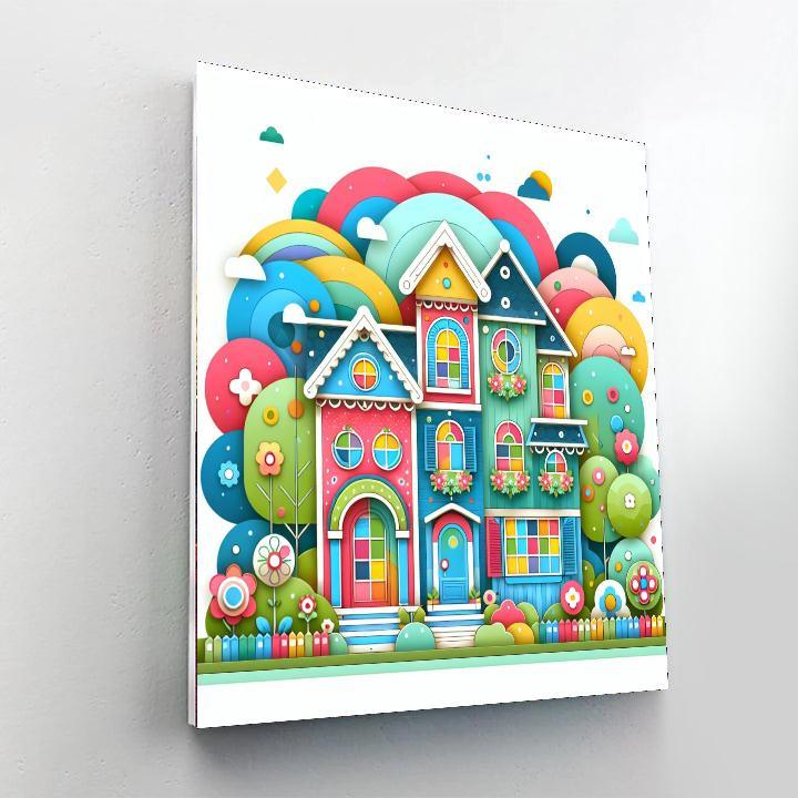 Delightful Dollhouse Paint By Numbers Art