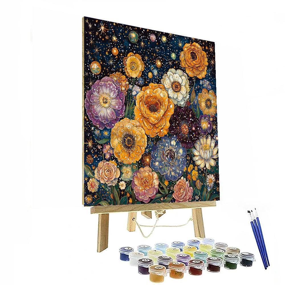 Klimt Inspired Celestial Floral Fantasy  Paint By Number
