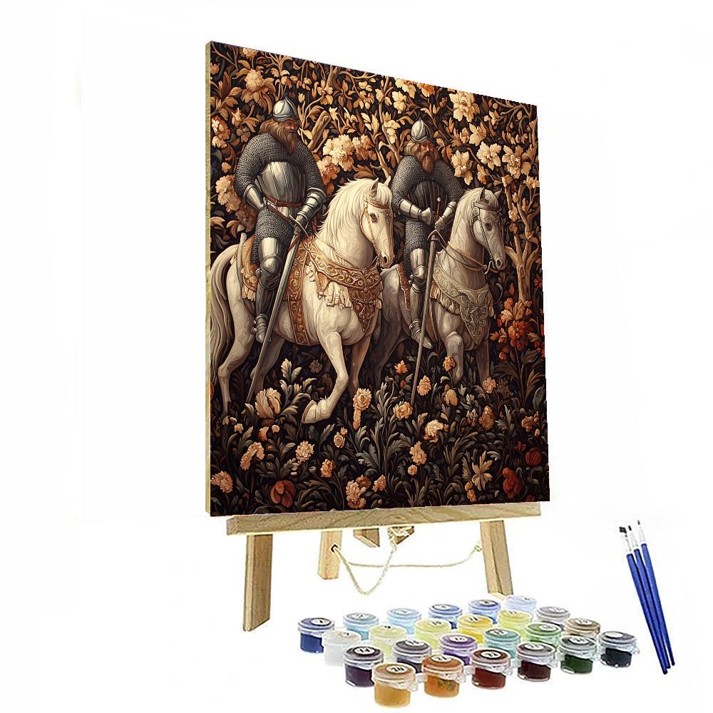 William Morris Inspired Medieval Tapestry Tale  Paint By Numbers