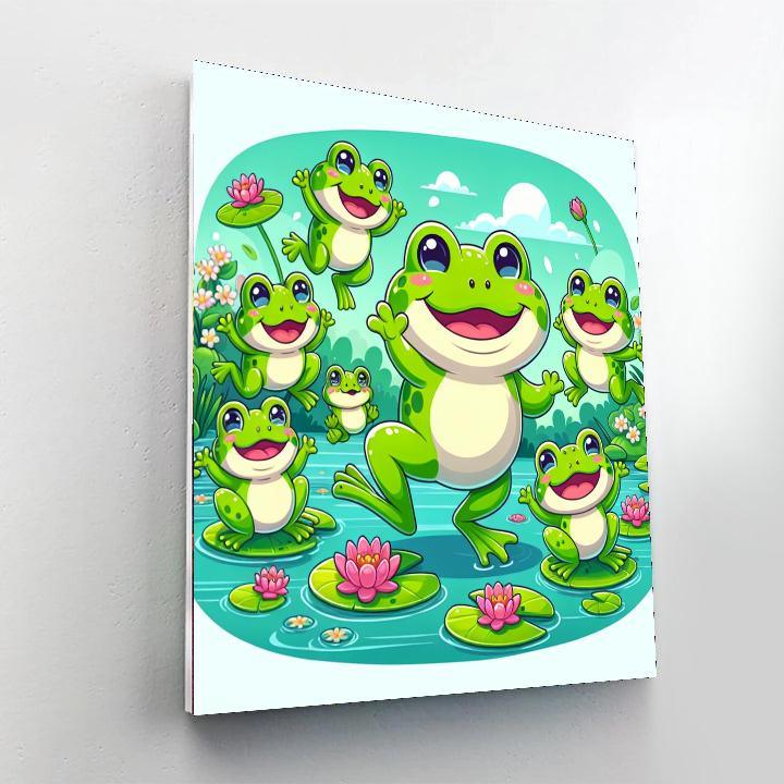Bubbly Frog Family Paint By Number