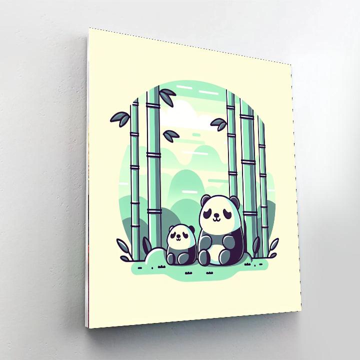 Peaceful Panda Pals Paint By Numbers Art