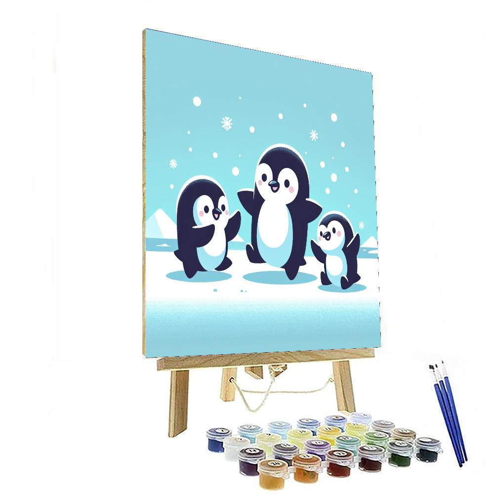 Petite Penguins' Playground Paint By Numbers Art