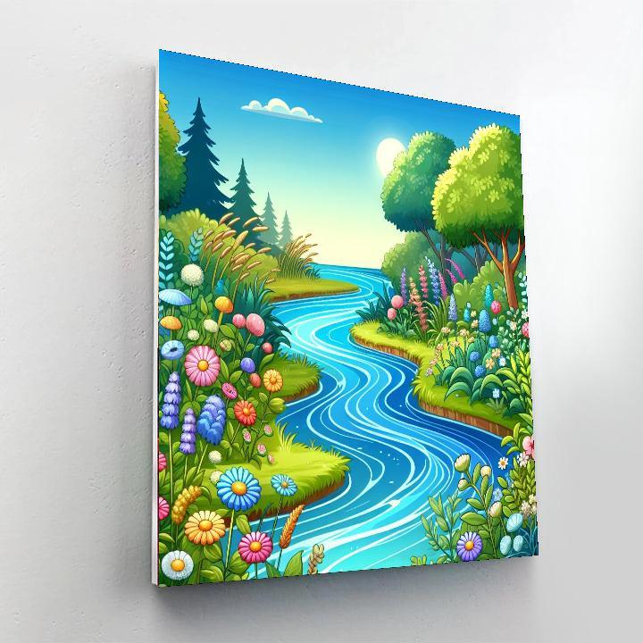 Bouncing Babbling Brook Painting By Numbers Kit