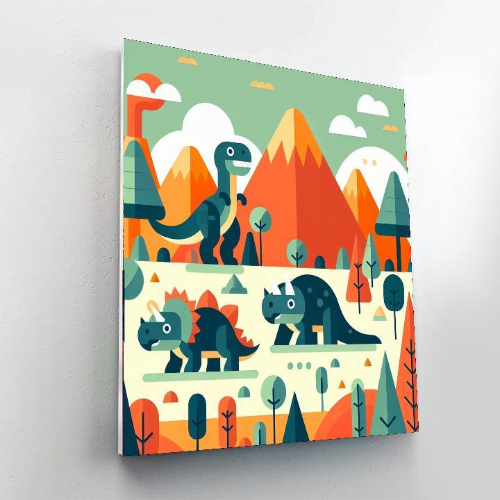 Prehistoric Dinosaur Land Paint By Number