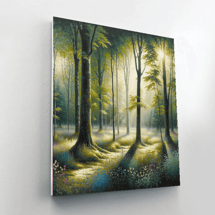 Serene Forest Retreat Number Painting