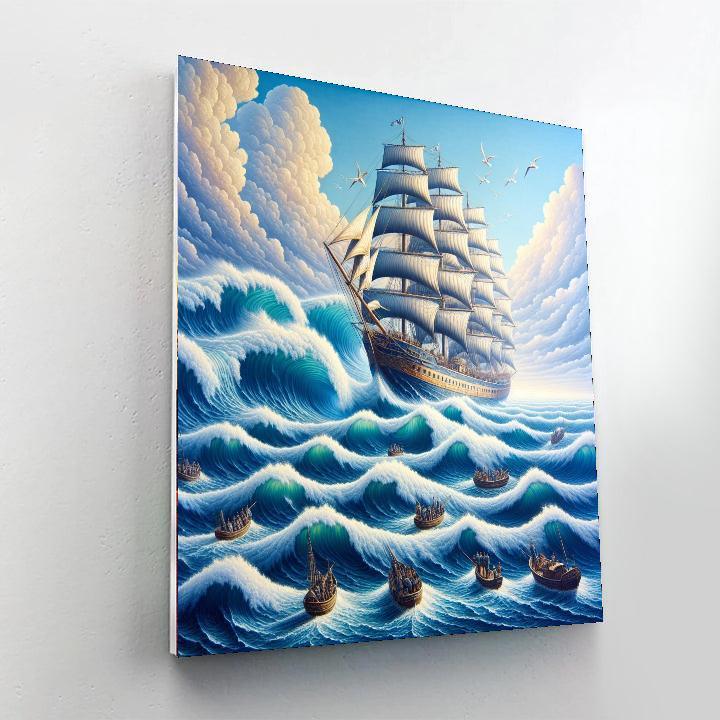 Nautical Ocean Voyage Number Painting