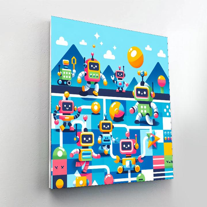 Robot Battle Number Painting