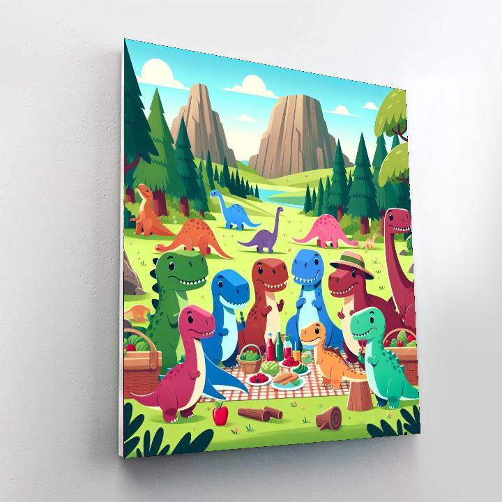 Dinosaur Valley Picnic Painting By Numbers Kit