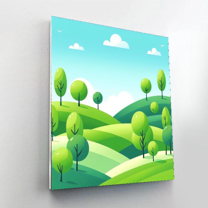 Rolling Hills Paint By Numbers Art