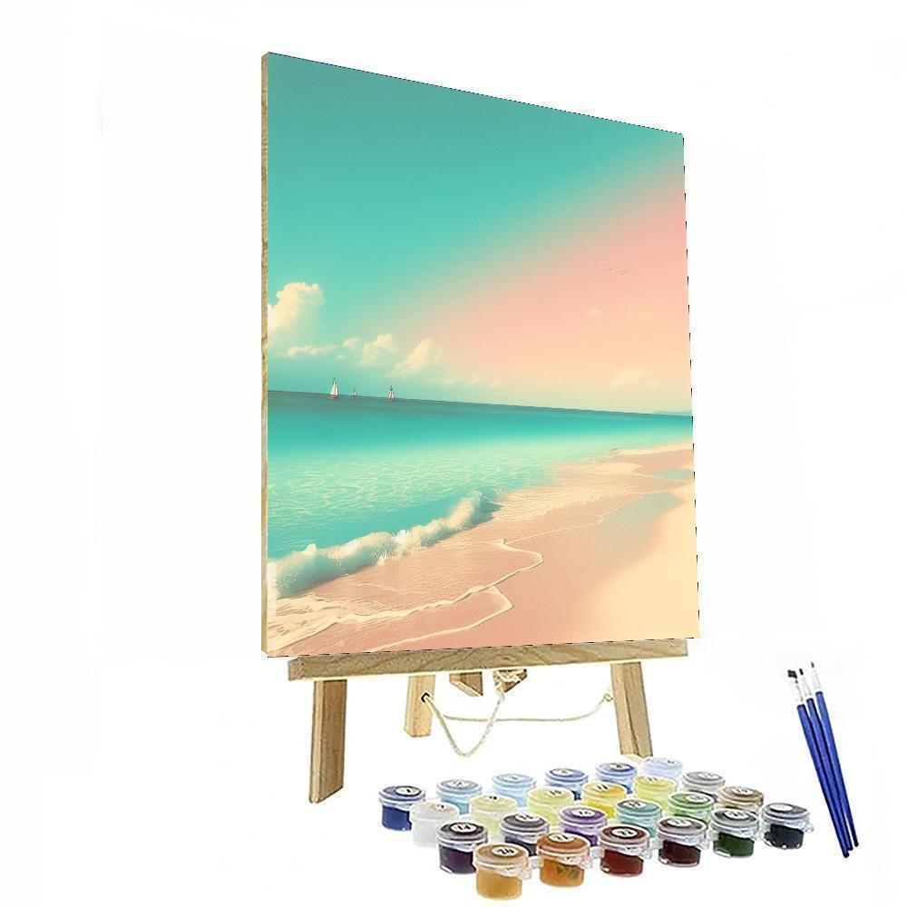 Pastel Coastal Escape DIY Paint By Numbers