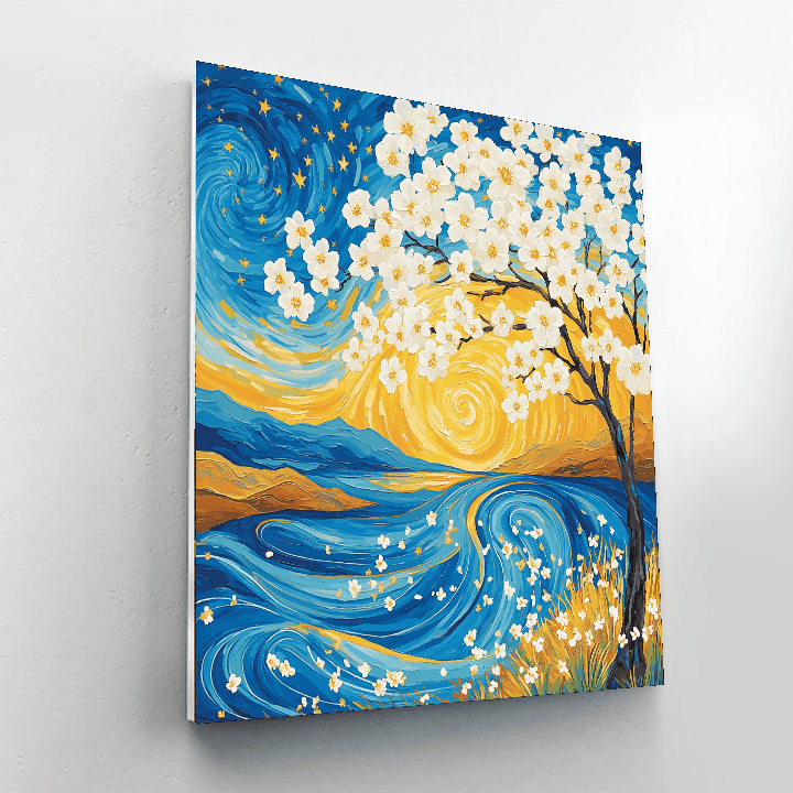 Vincent Van Gogh Inspired Starry Night Blossoms  Paint By Numbers Kits