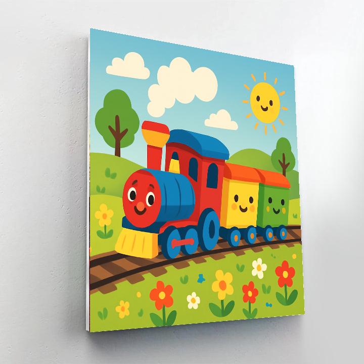 Traveling Train Painting By Numbers Kit