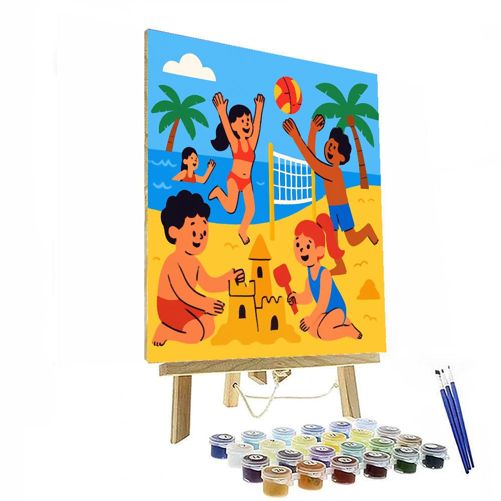 Playful Beach Party DIY Paint By Numbers