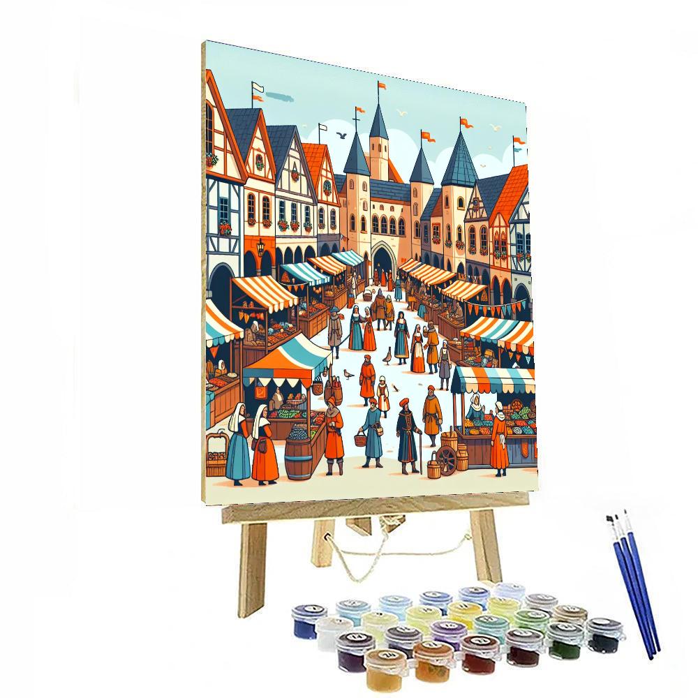 Medieval Market Festival Painting Number Kit
