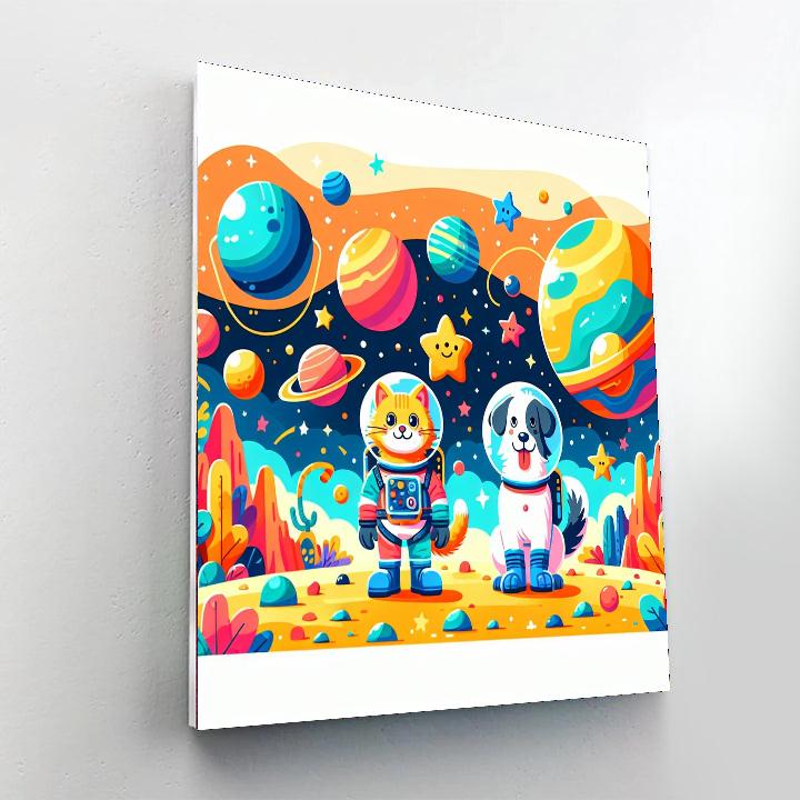 Animal Space Adventure Paint By Numbers Art