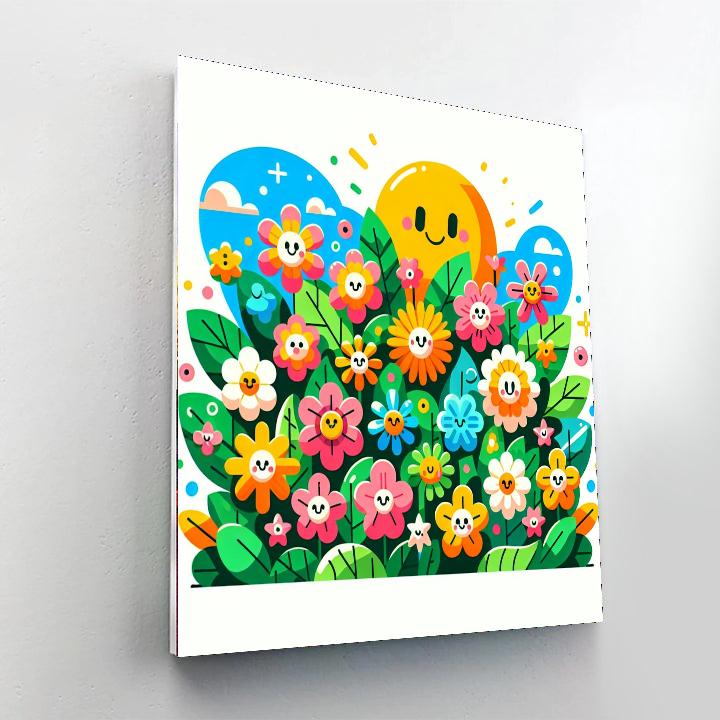 Bright And Cheery Flowers Paint By Color