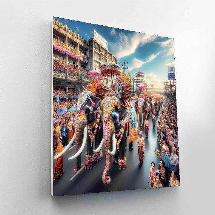 World Elephant Day - Thailand Paint By Color