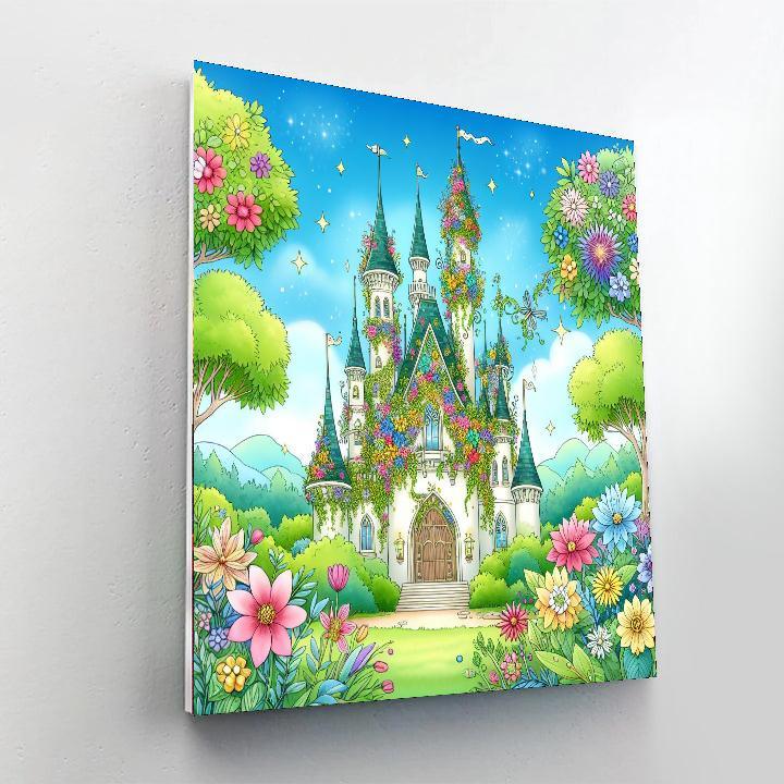 Colorful Fairytale Castle Paint By Numbers Art