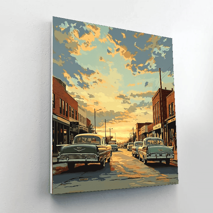 Hopper Inspired Vintage Automobile Wonders  Painting By Numbers Kit