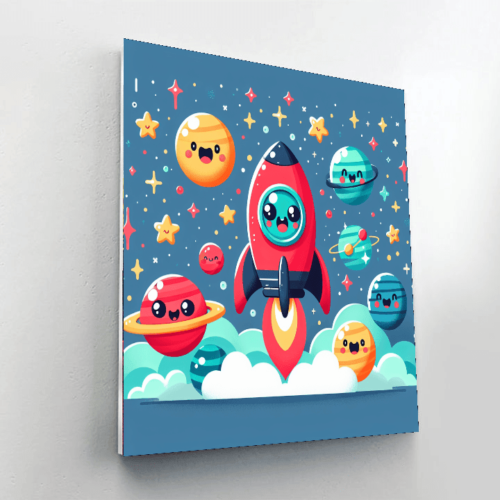 Enchanting Space Odyssey Number Painting