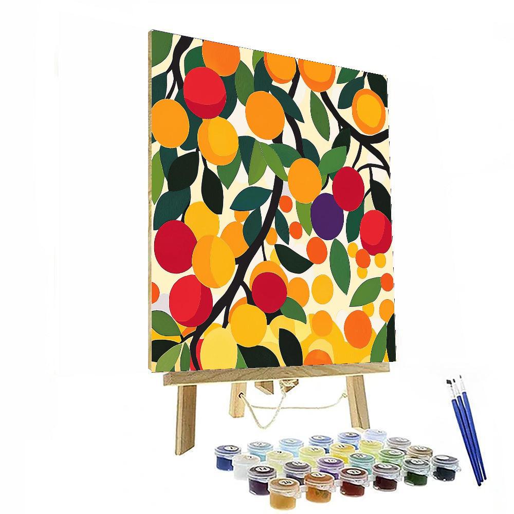 Henri Matisse Inspired Whimsical Fruit Orchard  Painting Number Kit