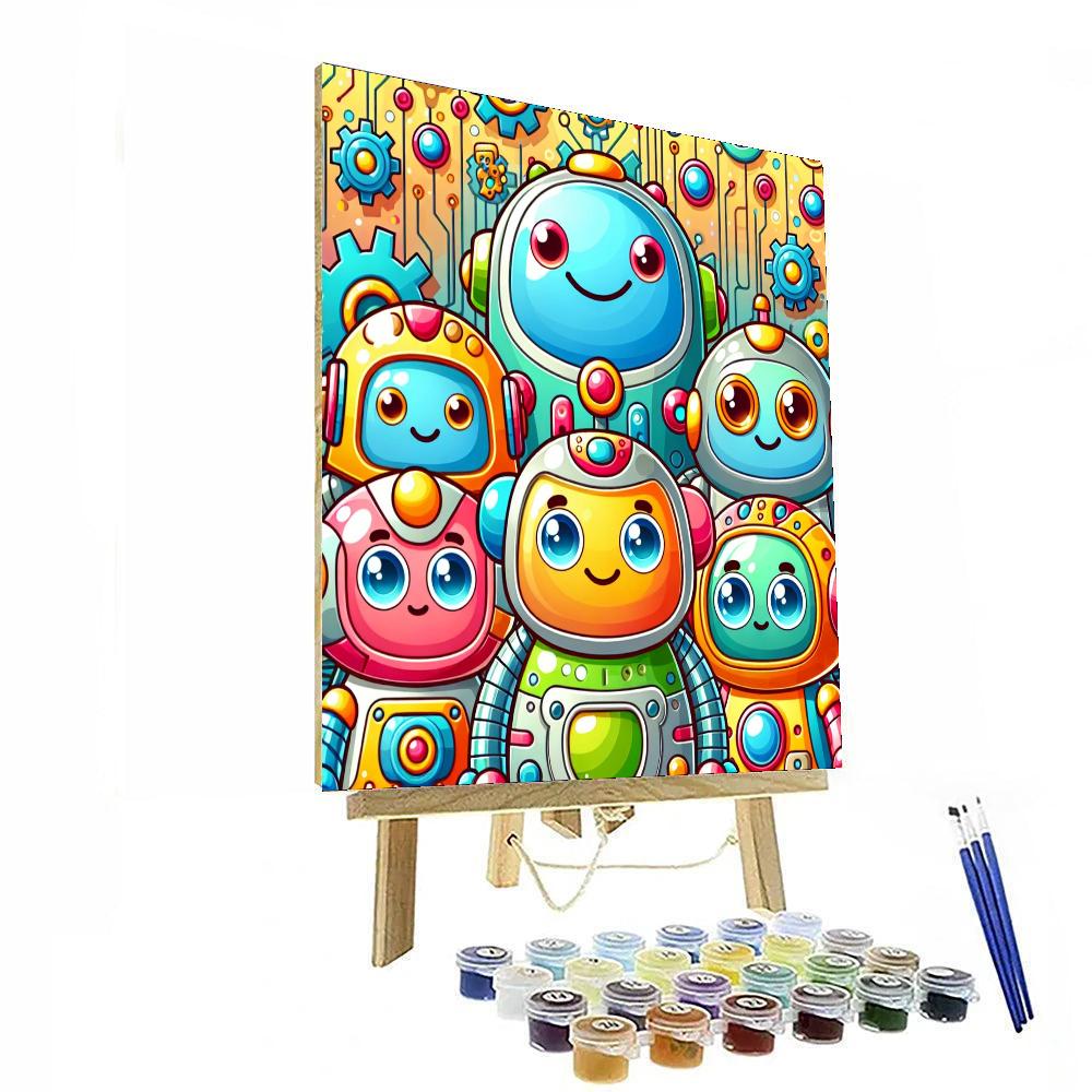 Friendly Robot Squad Painting By Numbers Kit