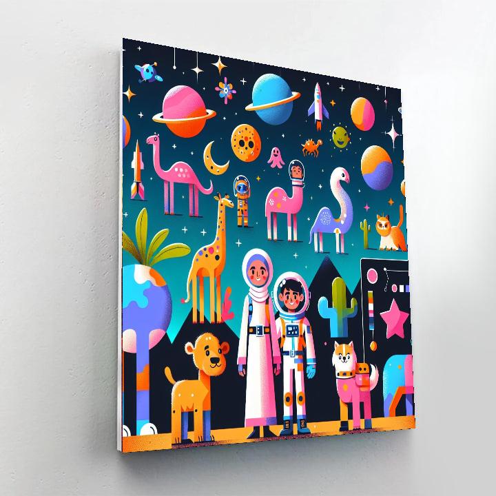 Stellar Safari Paint By Numbers Art