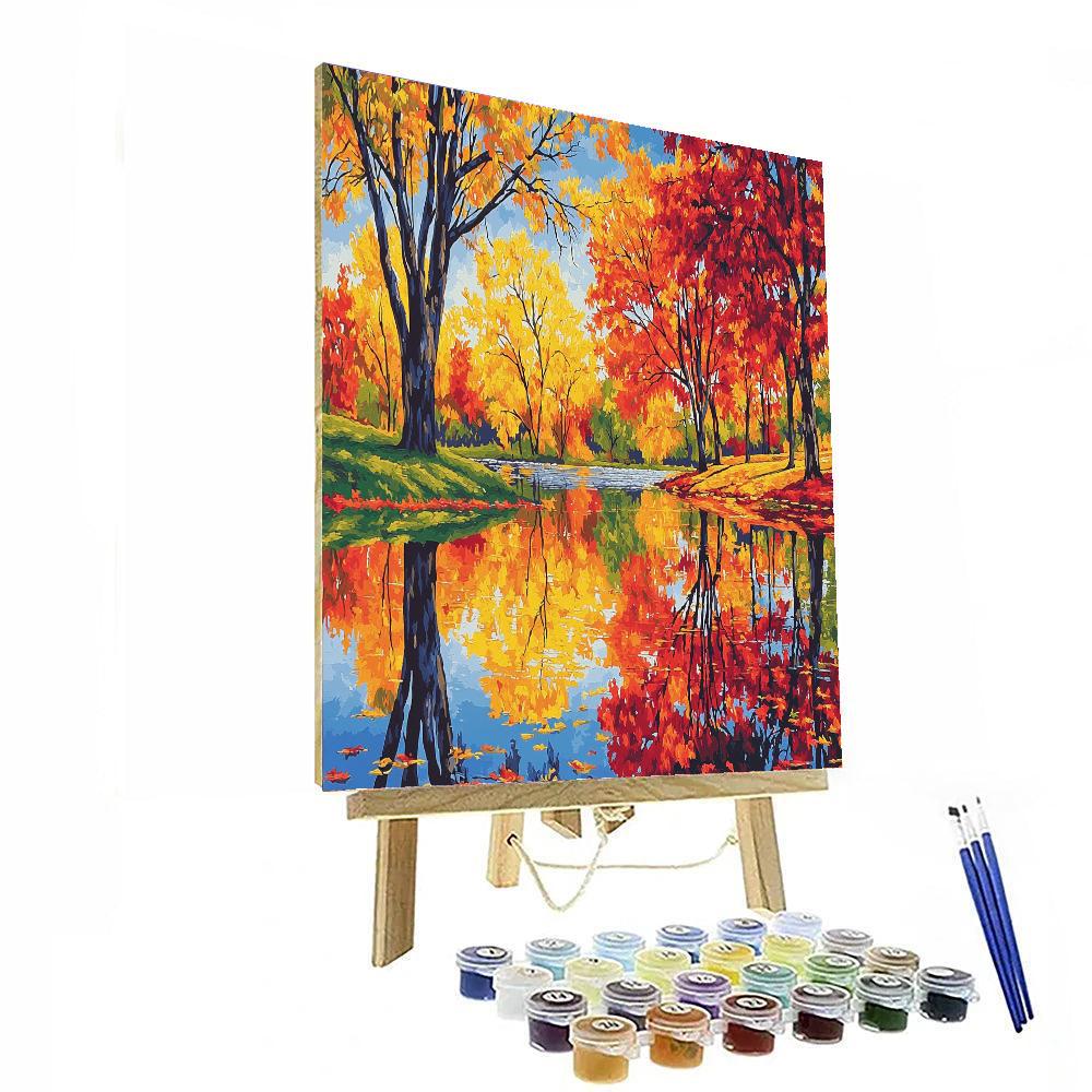 Claude Monet Inspired Captivating Reflections Of Autumn  Paint By Numbers Kits