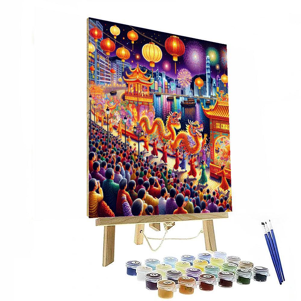 Chinese New Year Parade - Hong Kong, China Painting By Numbers Kit