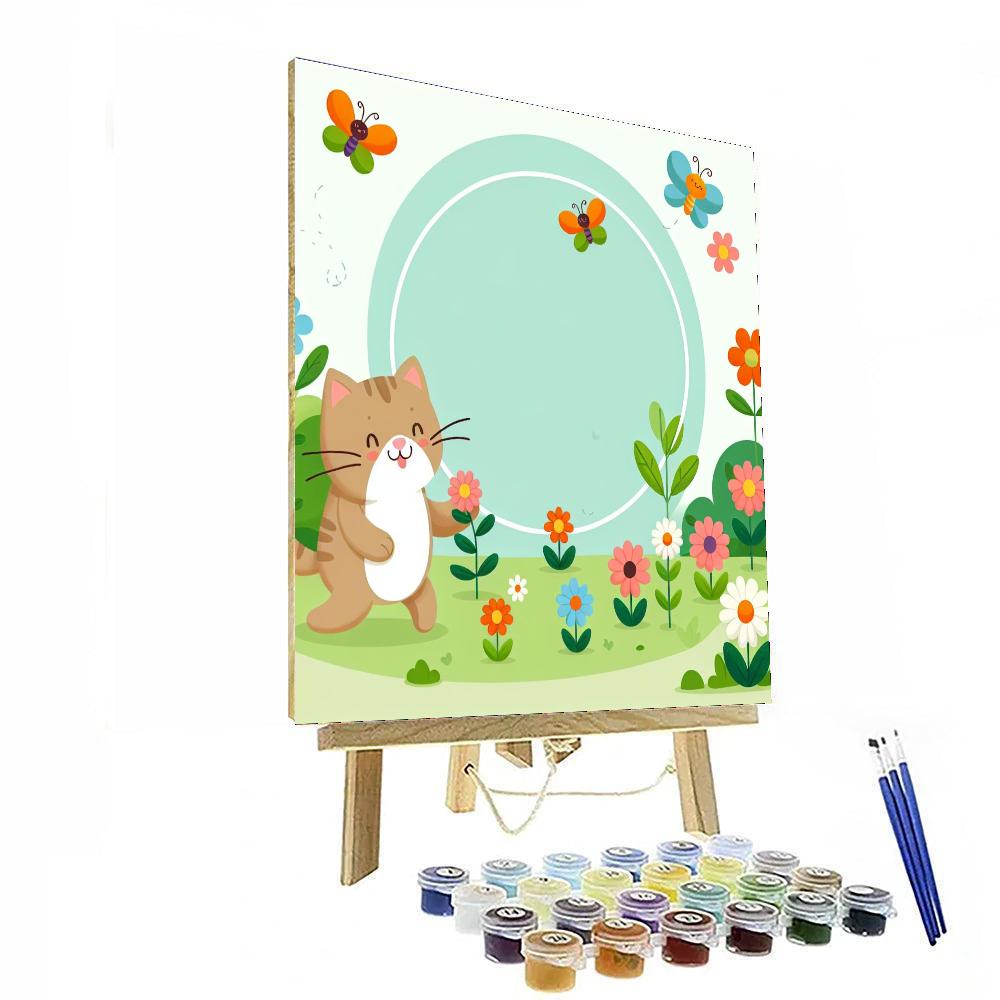 Silly Cat's Garden Adventure Numbered Painting Kits