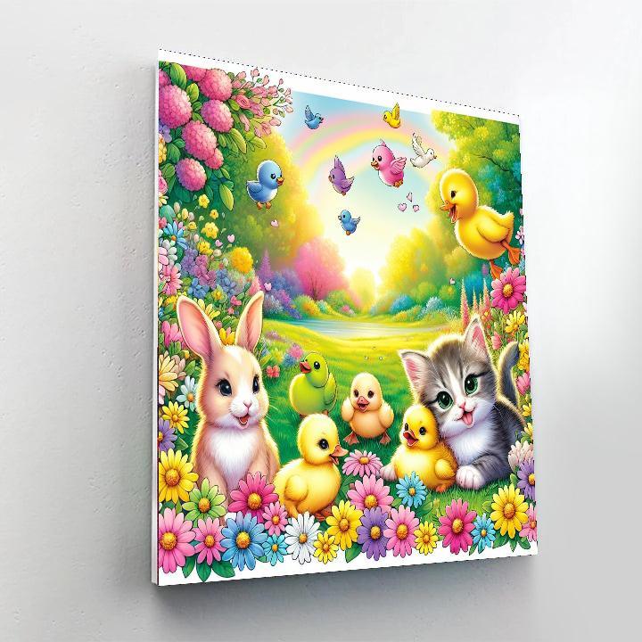 Adorable Baby Animal Parade Paint By Color
