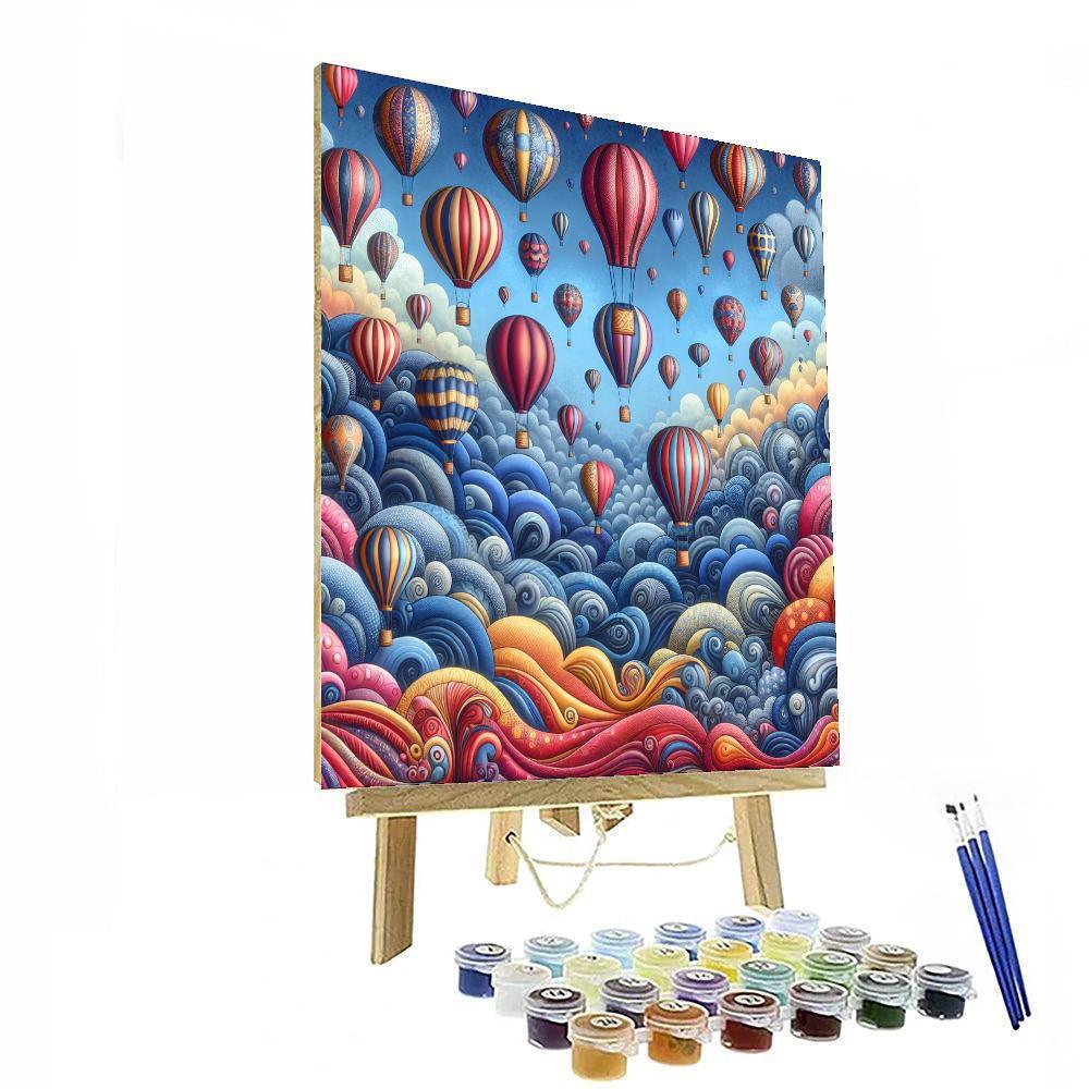 Fanciful Hot Air Balloon Festival Paint By Numbers