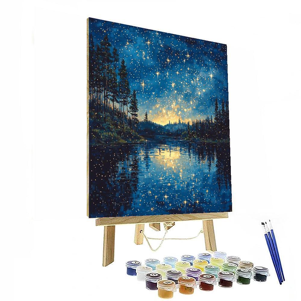Georges Seurat Inspired Echoes Of The Celestial Night  Paint By Numbers Art