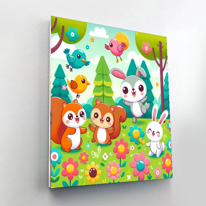 Cheerful Critters Painting Number Kit