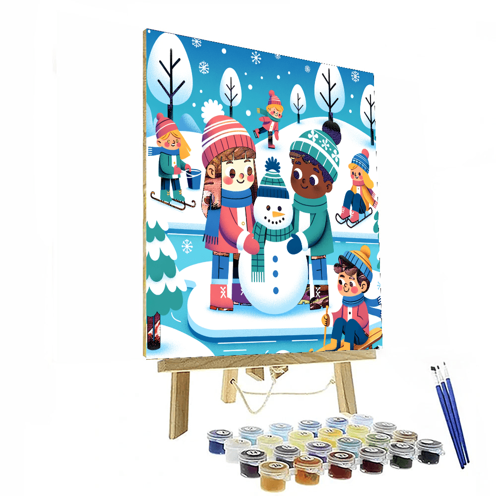 Playful Winter Wonderland DIY Paint By Numbers