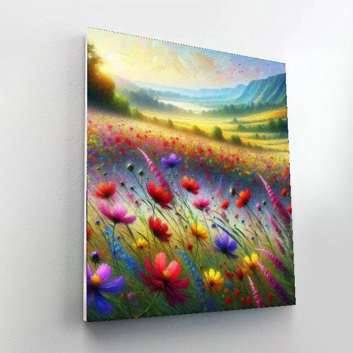 Dancing Wildflowers In The Breeze Number Painting