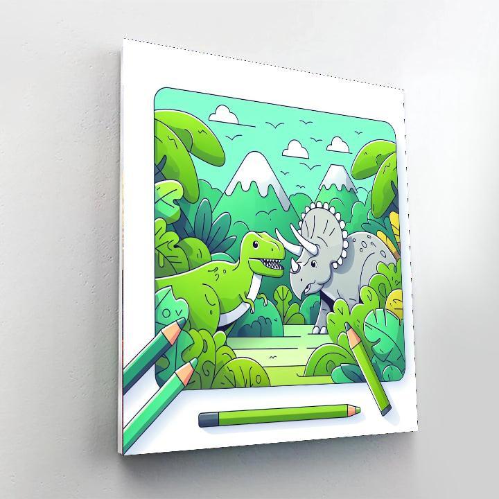 Dino Jungle Paint By Numbers Art