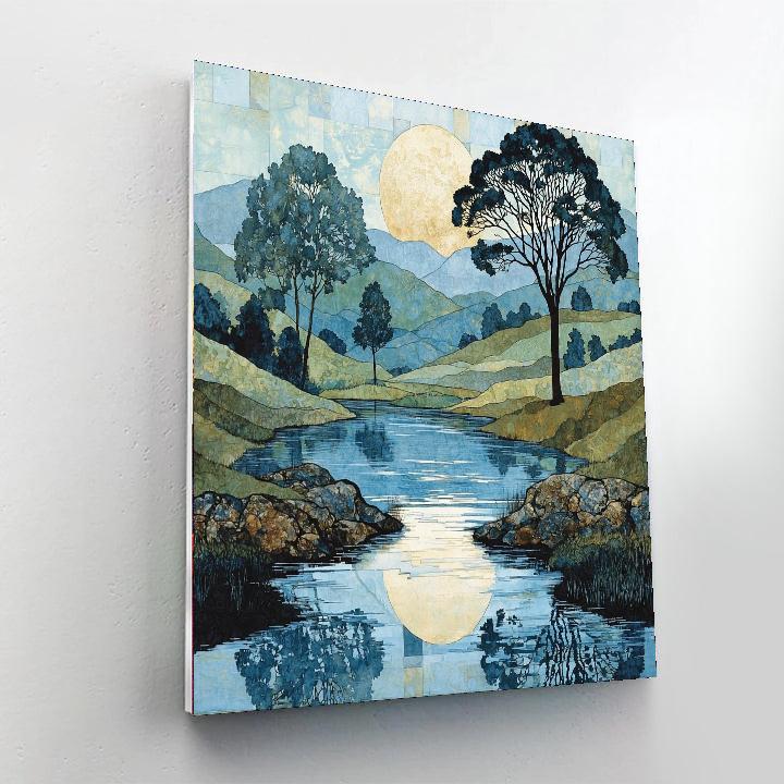 Nandalal Bose Inspired Reflection Of Tranquility  Painting Number Kit