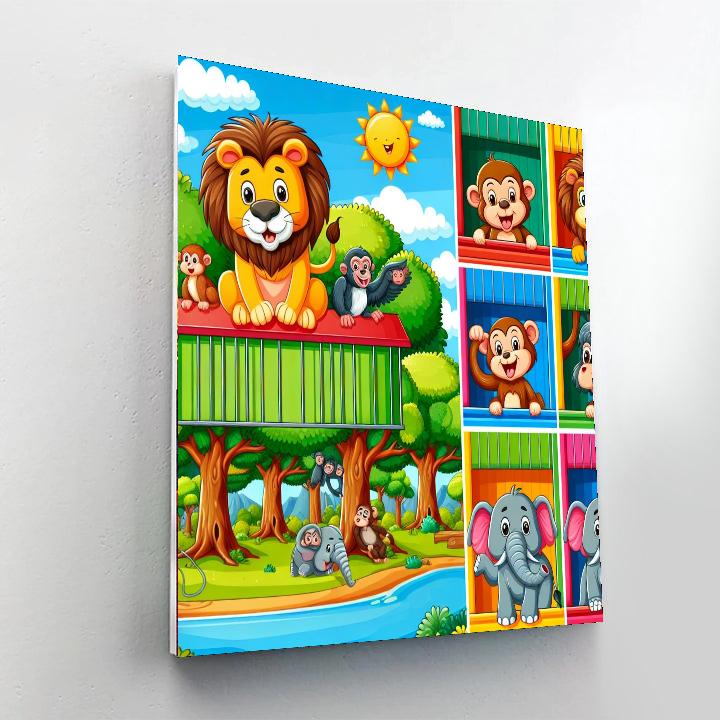 Whimsical Zoo Painting Number Kit