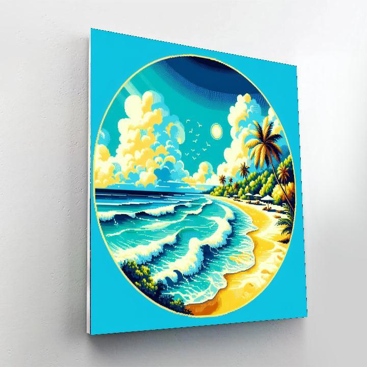Vibrant Coastal Paradise Painting Number Kit