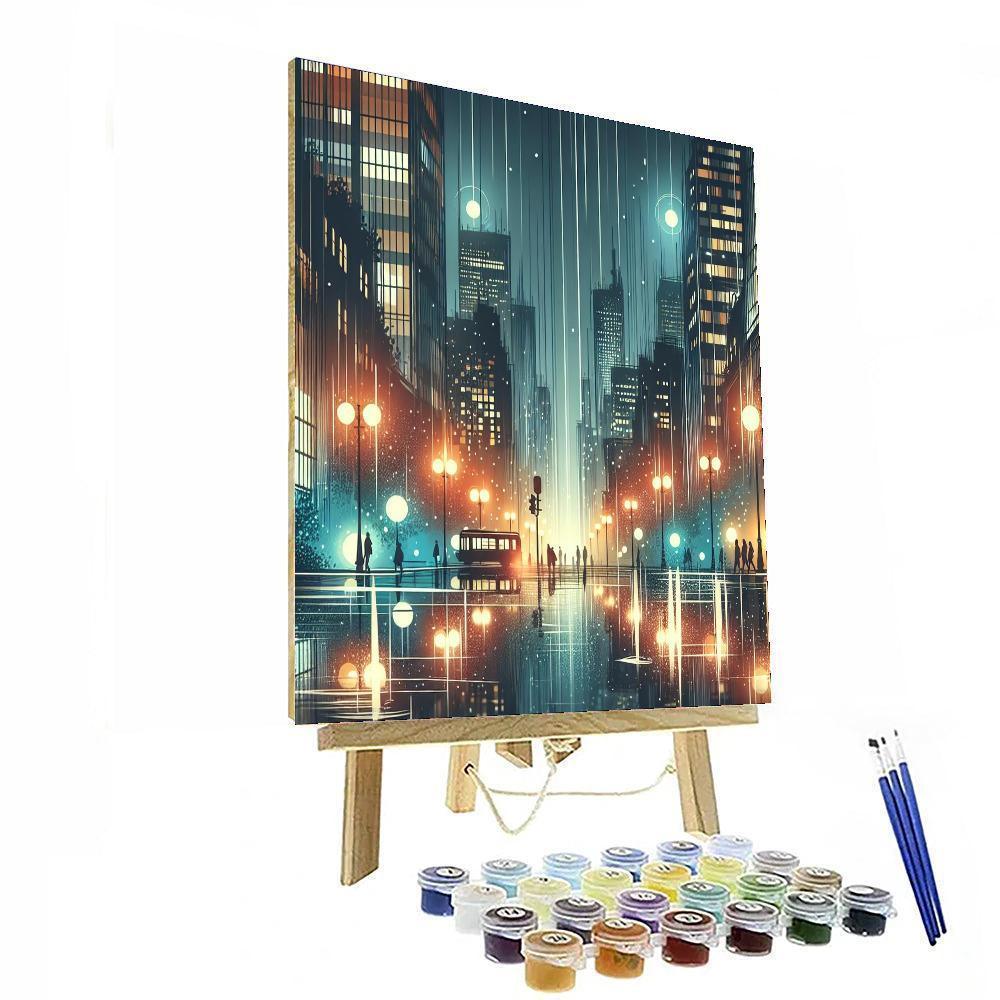 Rainy Cityscape Rhapsody Paint By Number