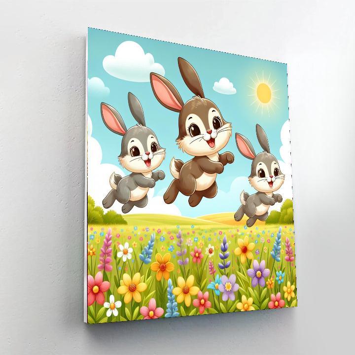 Jumpy Jackrabbits Paint By Numbers Art