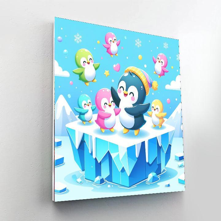 Dancing Penguins On Ice DIY Paint By Numbers