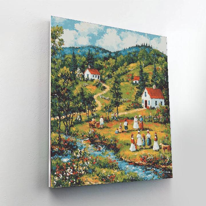 Grandma Moses Inspired Charming Folk Art  Paint By Numbers Kits