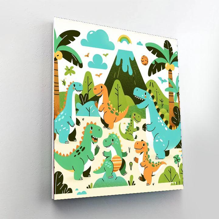 Friendly Dinosaur Exploration Paint By Color