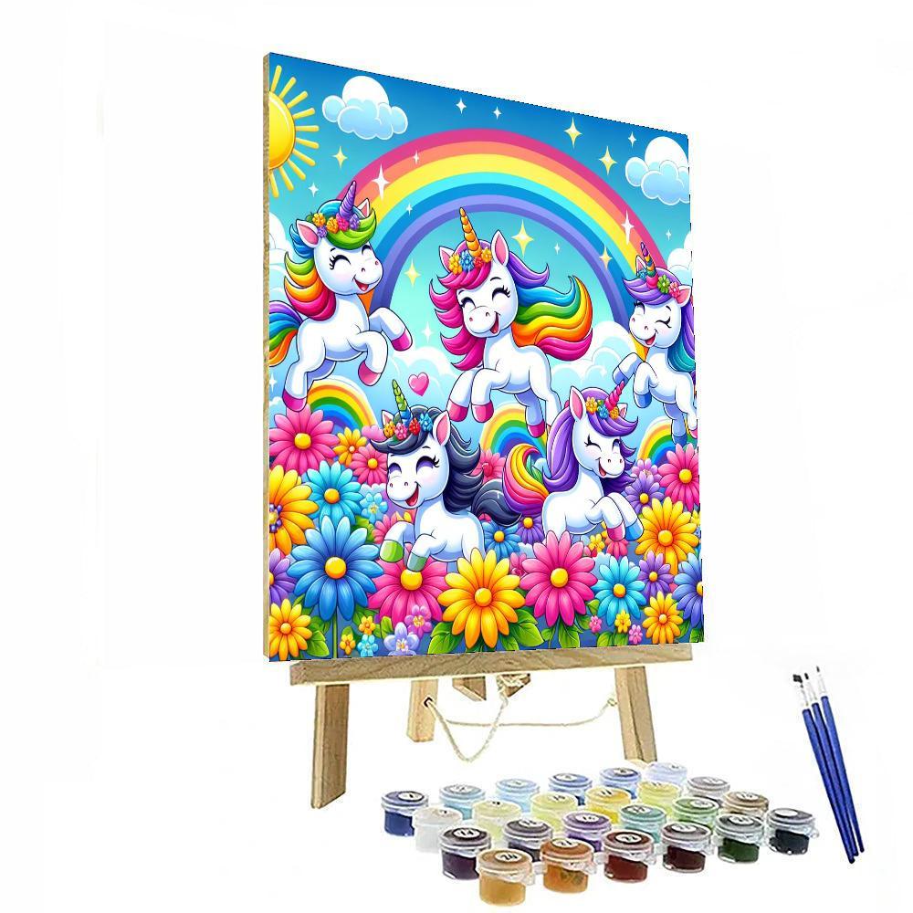Magical Rainbow Unicorns Paint By Numbers