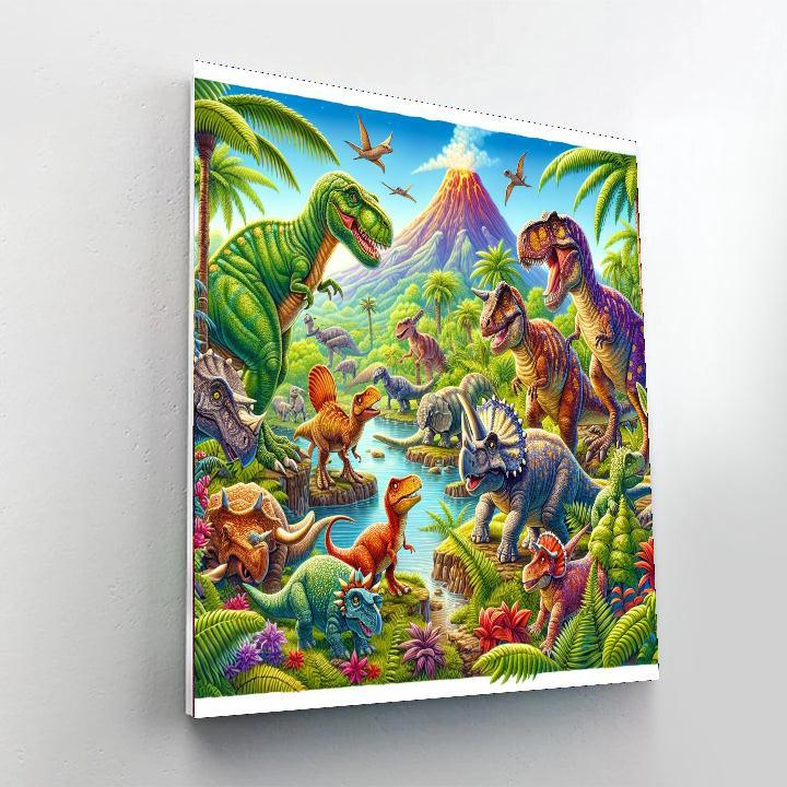 Daring Dinosaurs On The Loose Numbered Painting Kits